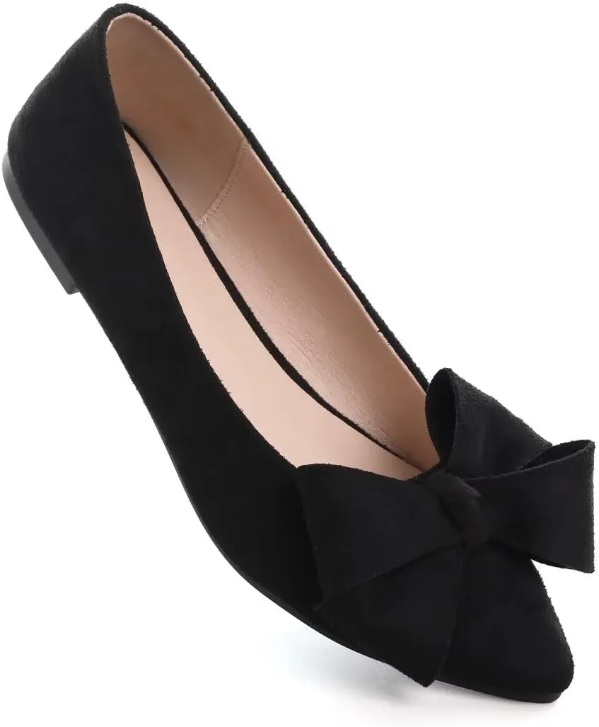 Stunner Womens Flats Fashion Pointed Toe Bowknot Ballet Flats Cute Slip On Dress Flats Comfortable Party Wedding Flats