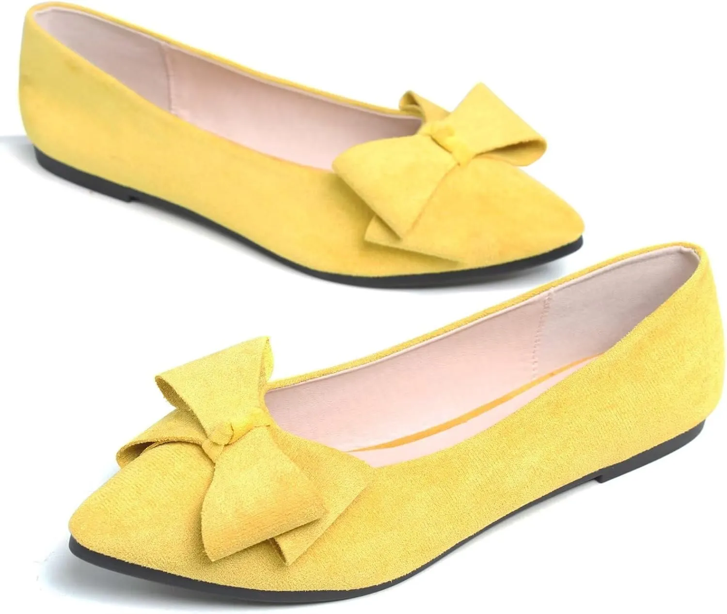 Stunner Womens Flats Fashion Pointed Toe Bowknot Ballet Flats Cute Slip On Dress Flats Comfortable Party Wedding Flats