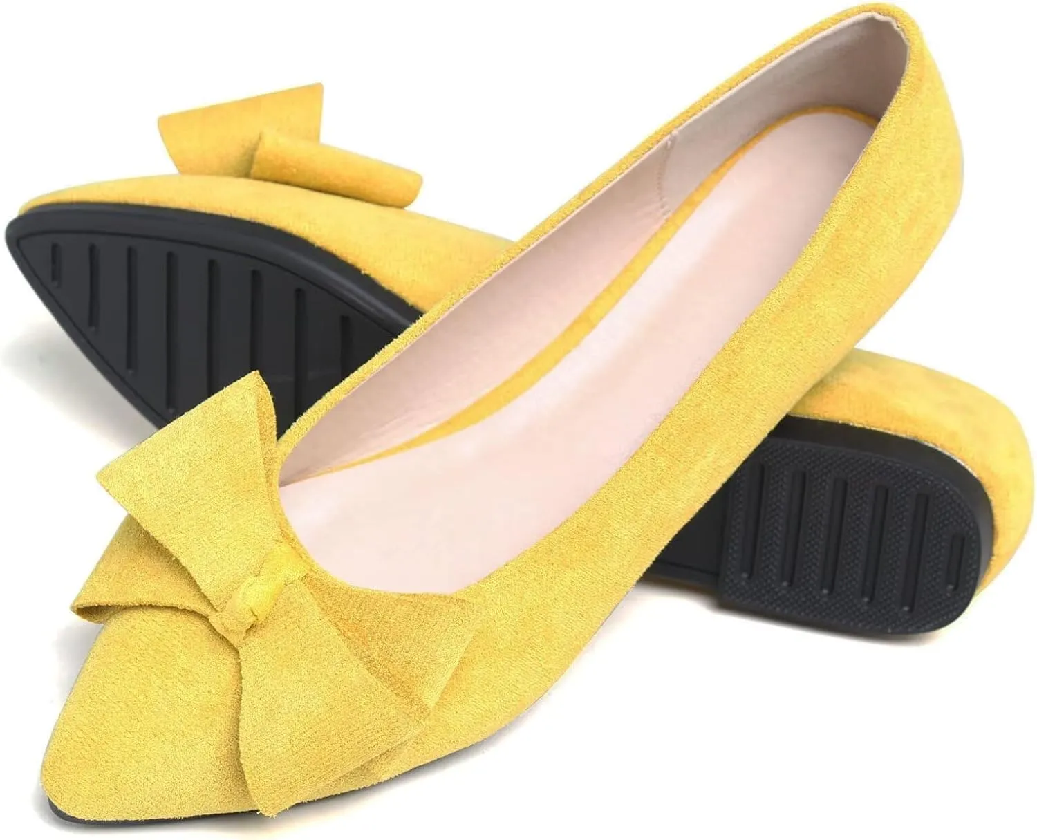 Stunner Womens Flats Fashion Pointed Toe Bowknot Ballet Flats Cute Slip On Dress Flats Comfortable Party Wedding Flats