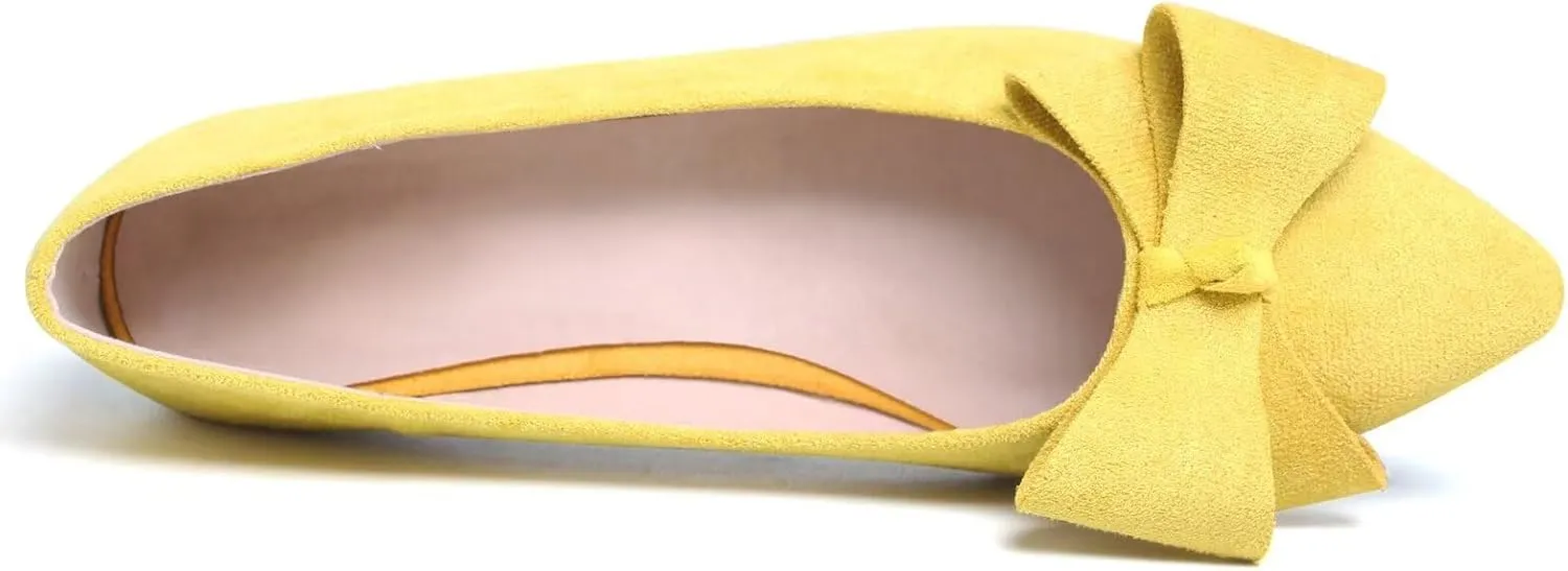 Stunner Womens Flats Fashion Pointed Toe Bowknot Ballet Flats Cute Slip On Dress Flats Comfortable Party Wedding Flats