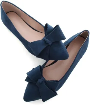 Stunner Womens Flats Fashion Pointed Toe Bowknot Ballet Flats Cute Slip On Dress Flats Comfortable Party Wedding Flats