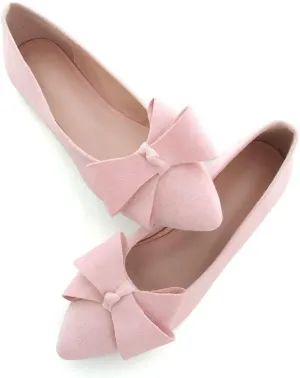 Stunner Womens Flats Fashion Pointed Toe Bowknot Ballet Flats Cute Slip On Dress Flats Comfortable Party Wedding Flats
