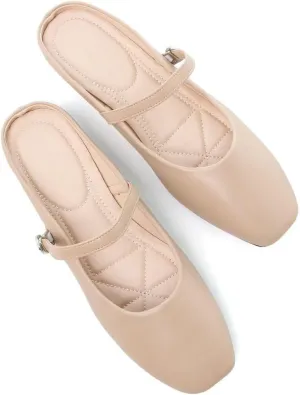 Stunner Women's Mary Jane Flats Fashion Round Toe Ballet Flats Comfort Slip On Flats Buckle Strap Dress Flats