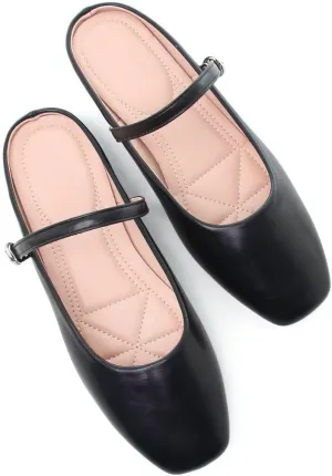 Stunner Women's Mary Jane Flats Fashion Round Toe Ballet Flats Comfort Slip On Flats Buckle Strap Dress Flats