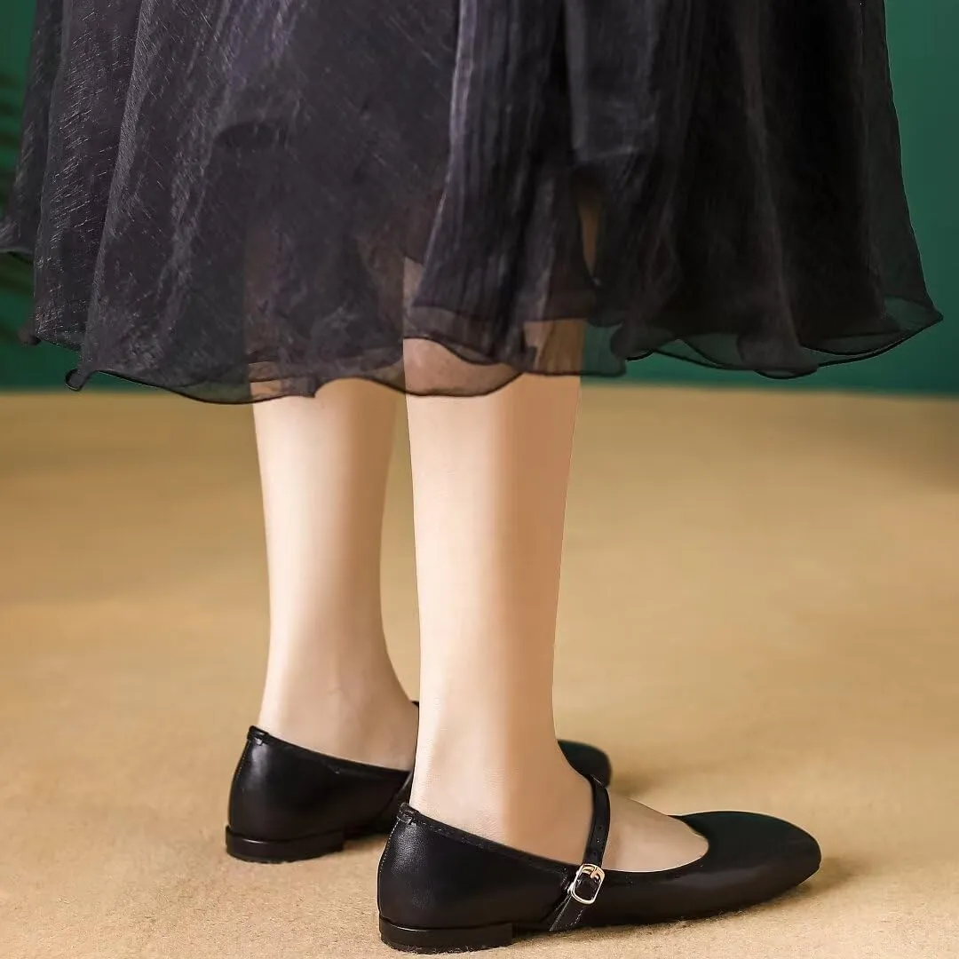 Stunner Women's Mary Jane Flats Fashion Round Toe Ballet Flats Comfort Slip On Flats Buckle Strap Dress Flats