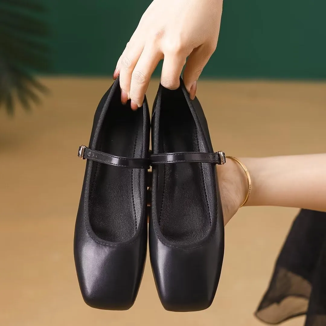 Stunner Women's Mary Jane Flats Fashion Round Toe Ballet Flats Comfort Slip On Flats Buckle Strap Dress Flats