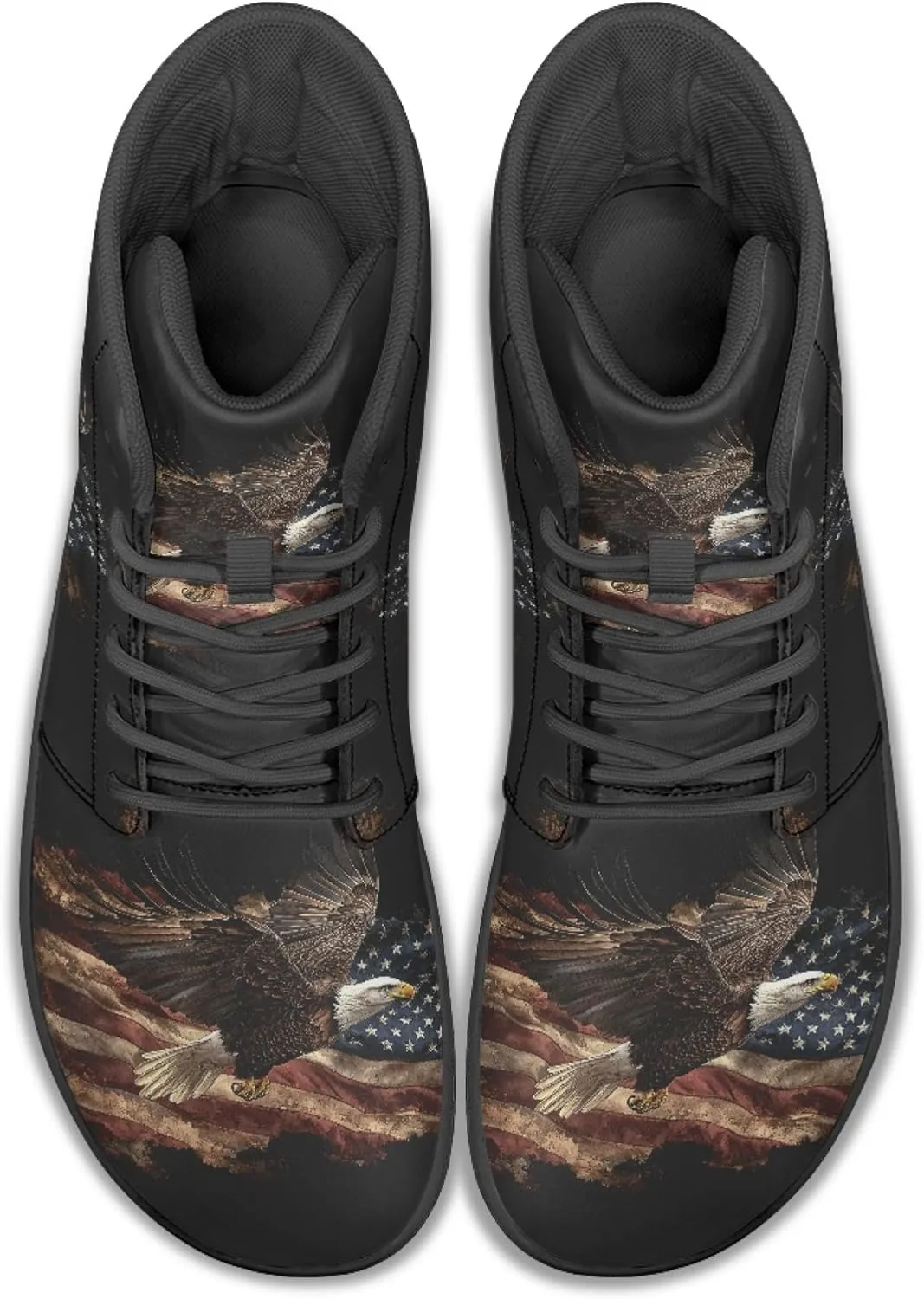 Stylish Print PU Leather High Top Barefoot Sneakers Shoes for Men Women