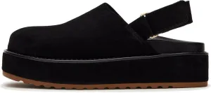 Suede Platform Clogs for Women Stylish Slip On Slippers with Round Toe with Back Strap Design for Casual Comfort and Effortless
