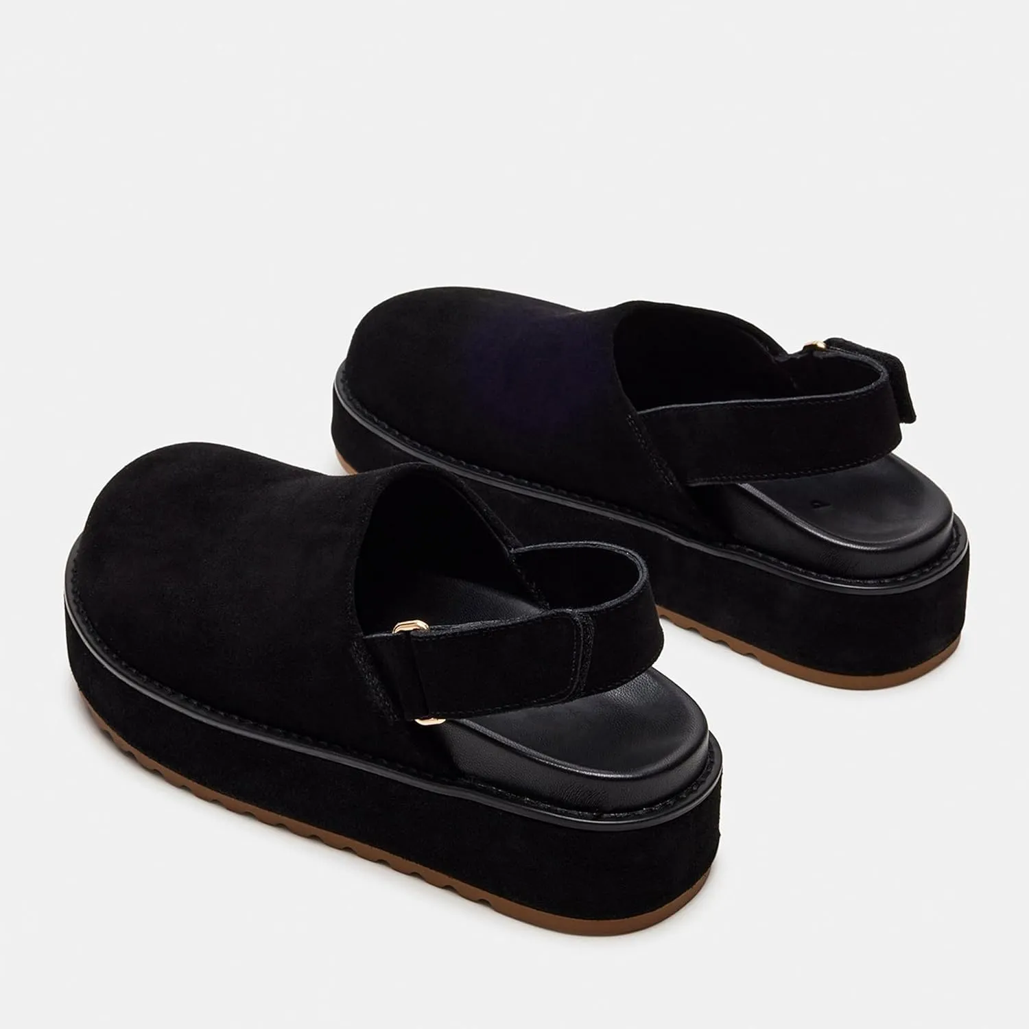 Suede Platform Clogs for Women Stylish Slip On Slippers with Round Toe with Back Strap Design for Casual Comfort and Effortless