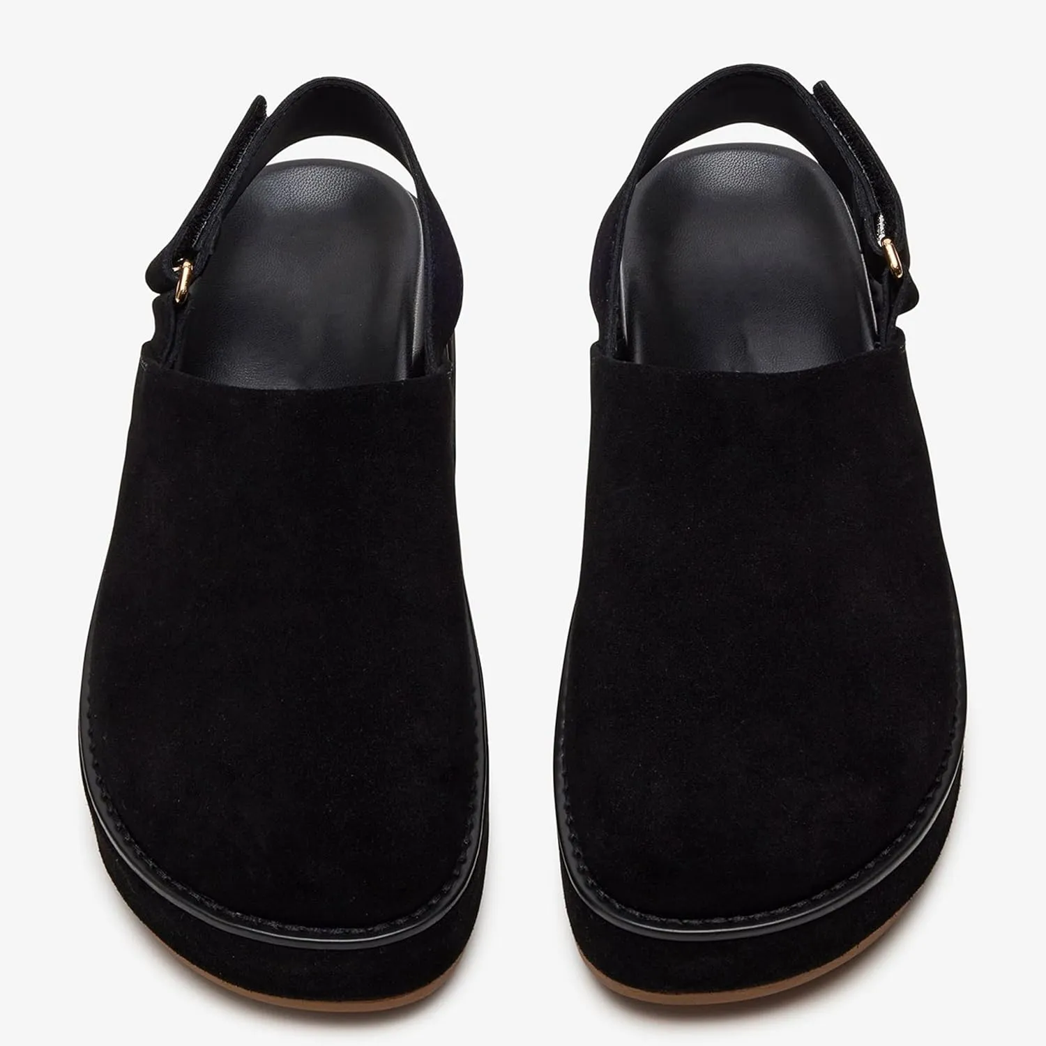 Suede Platform Clogs for Women Stylish Slip On Slippers with Round Toe with Back Strap Design for Casual Comfort and Effortless