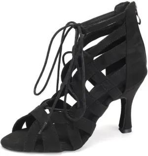 SWDZM Women's Ballroom Latin Salsa Dance Shoes Lace-up Open-Toe Dance Boots