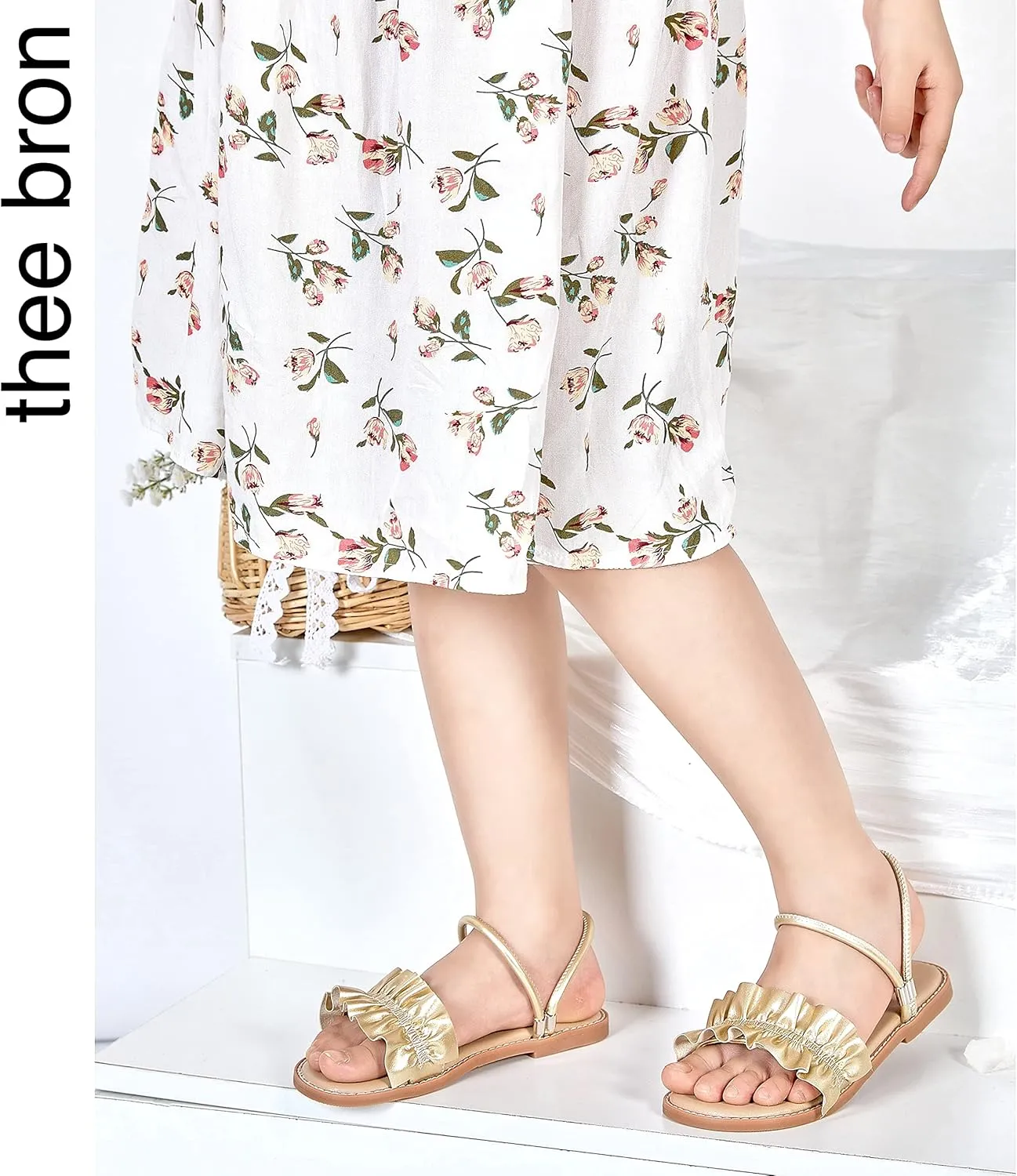 THEE BRON Princess Dress Slippers Slides Sandals for Little Girls