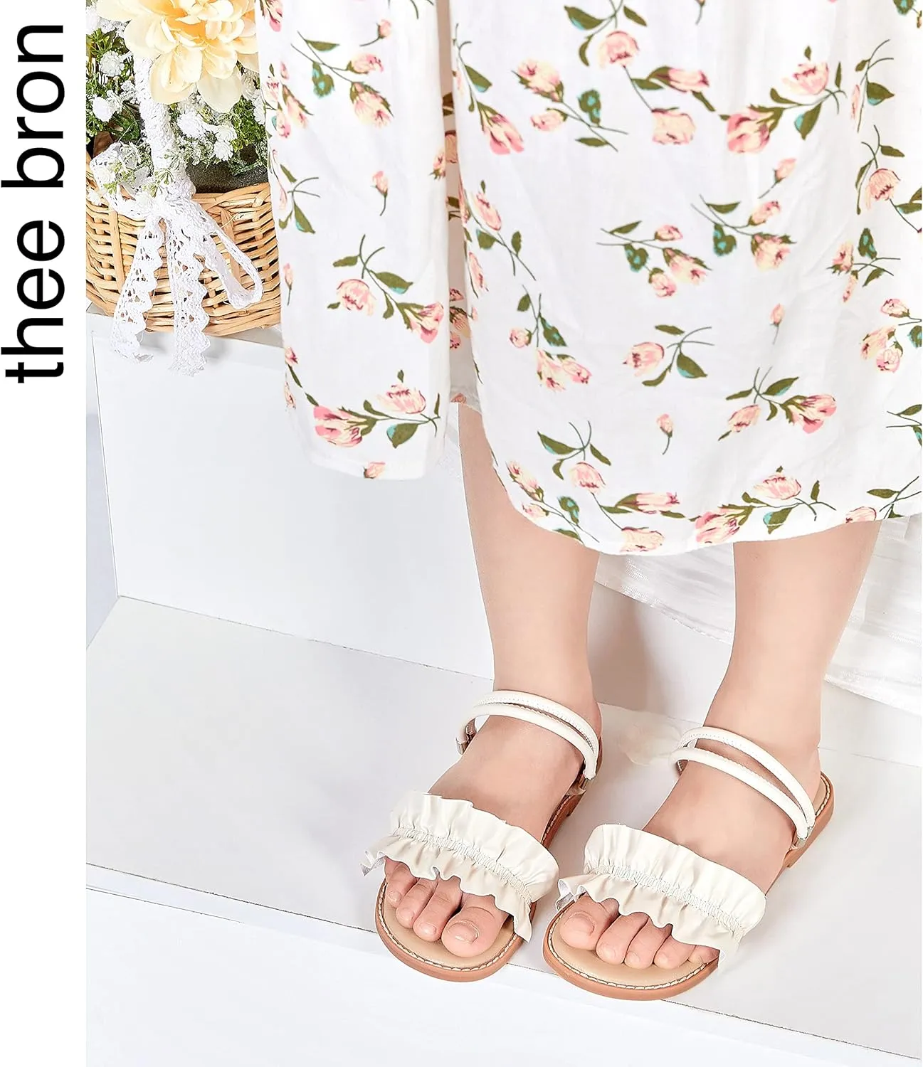 THEE BRON Princess Dress Slippers Slides Sandals for Little Girls