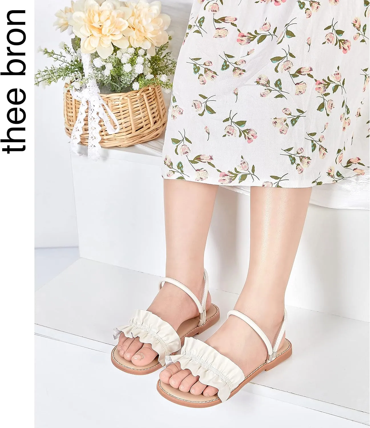 THEE BRON Princess Dress Slippers Slides Sandals for Little Girls