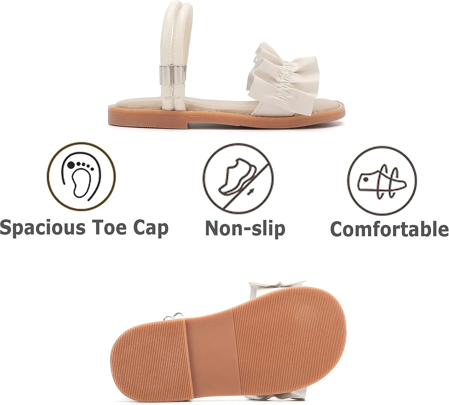 THEE BRON Princess Dress Slippers Slides Sandals for Little Girls