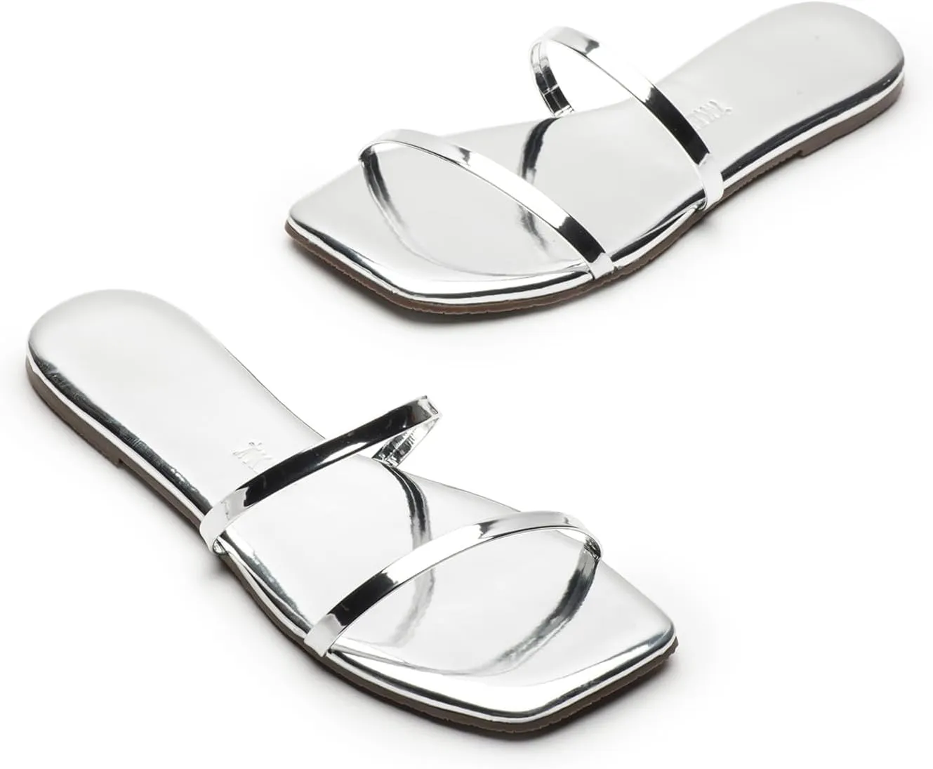TKEES Womens Square Toe Gemma Mirror Chrome 8 B - Medium