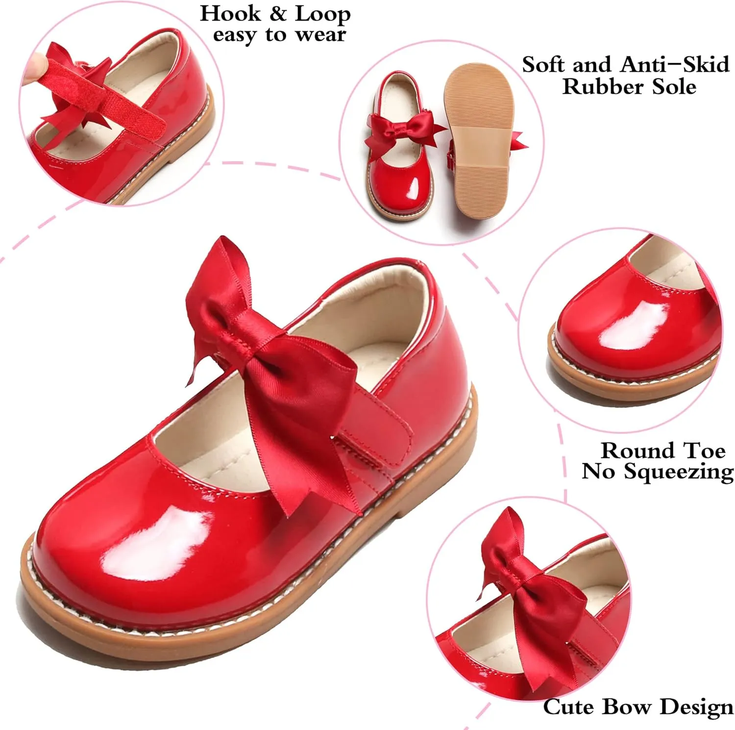 Toddler Girl Mary Jane Dress Shoes-Little Girl School Uniform Shoes for Wedding Party