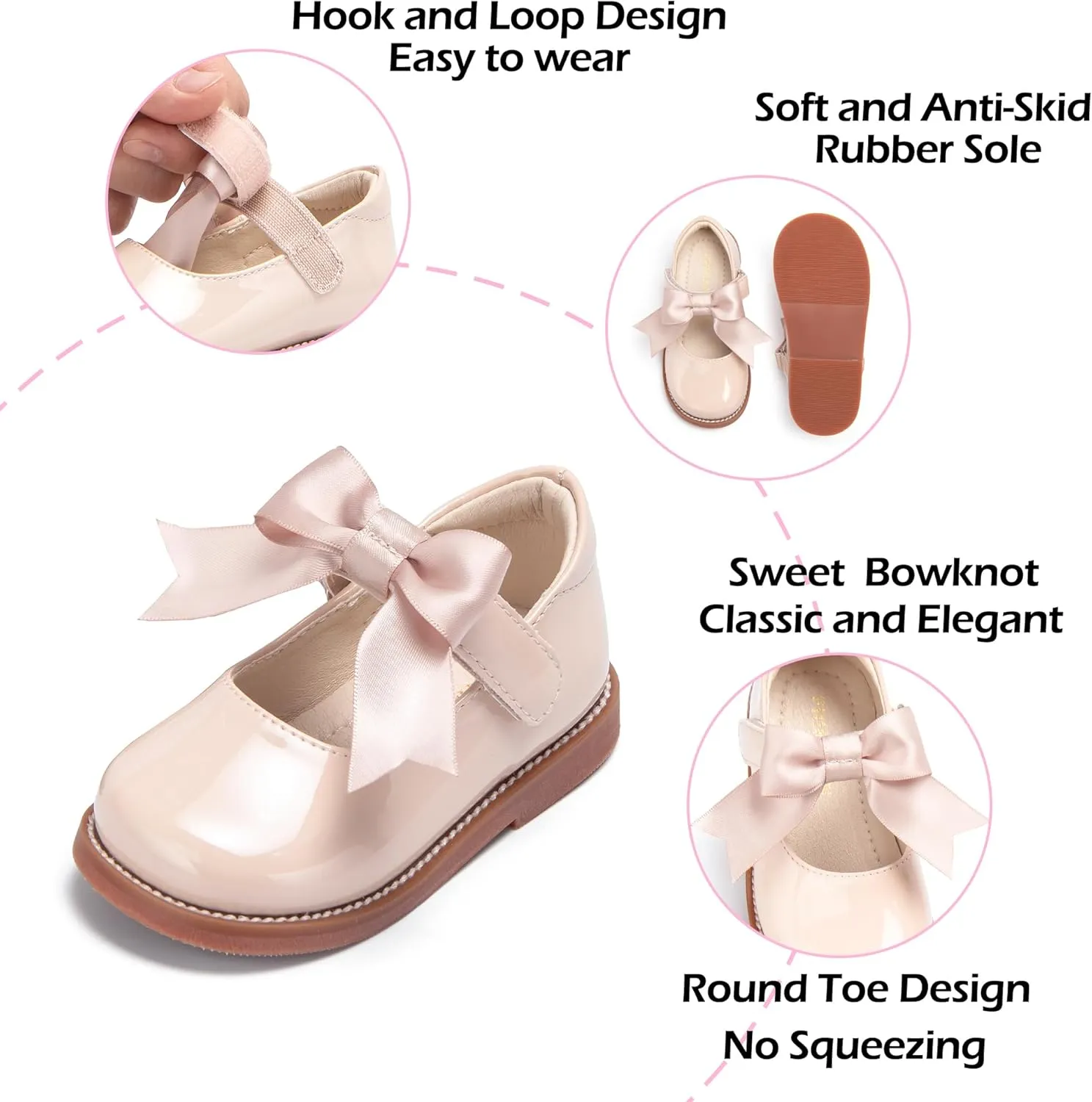 Toddler Girl Mary Jane Dress Shoes-Little Girl School Uniform Shoes for Wedding Party