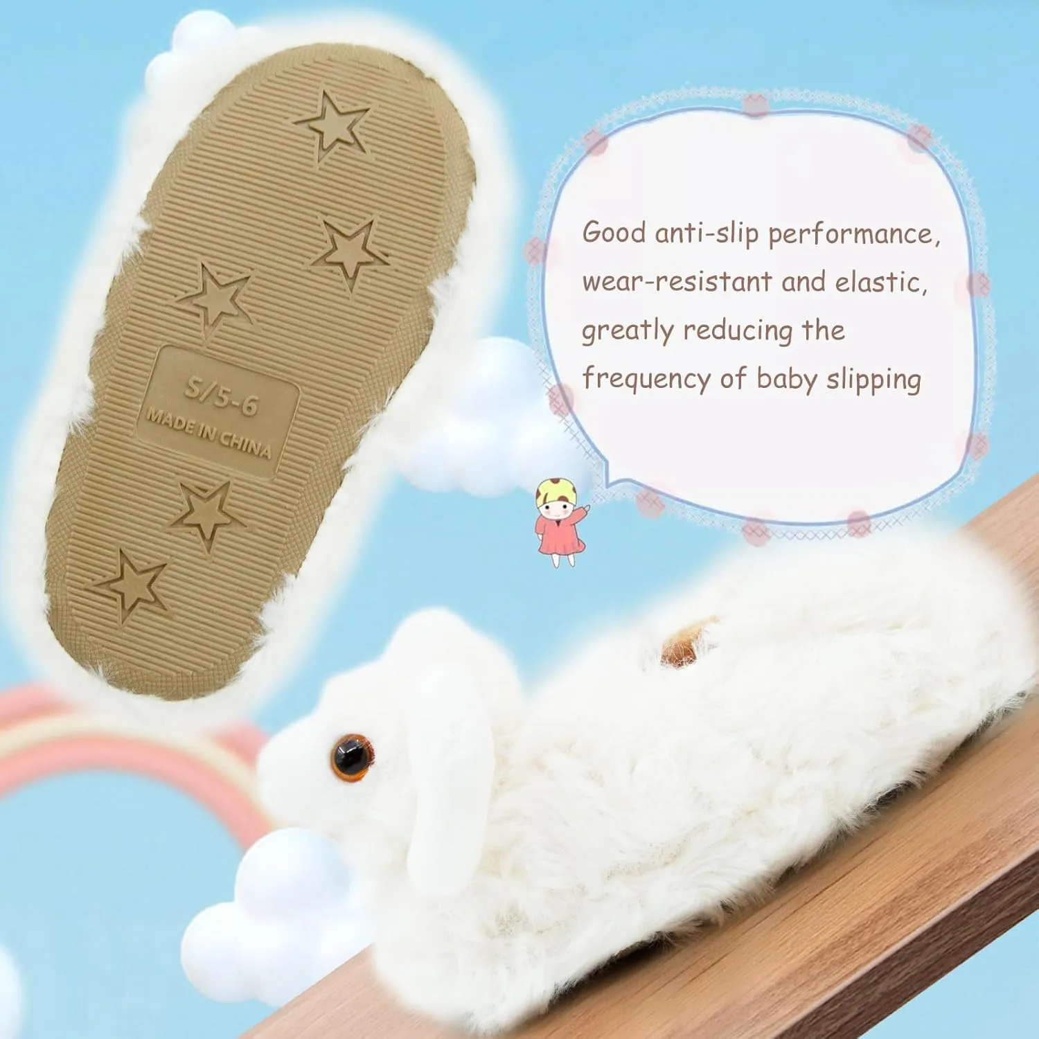 Toddler Girls Fuzzy Slippers Unicorn Tie Dye Fluffy Sandals Cartoon Cute Warm Cozy Plush Slip on Kids House Slippers