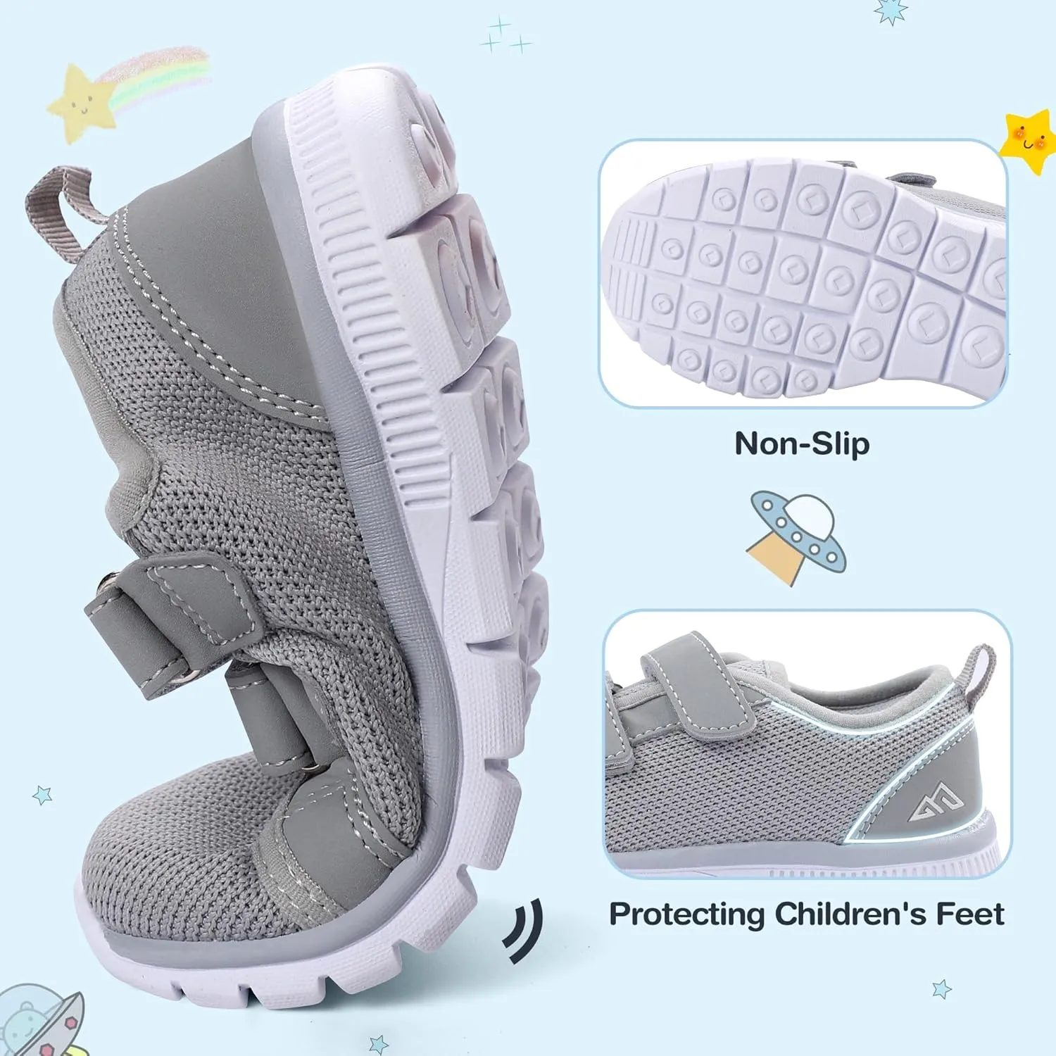 Toddler Kid Spider Design Sneakers with Non-Slip Sole, Breathable Mesh, and Hook-and-Loop Closure