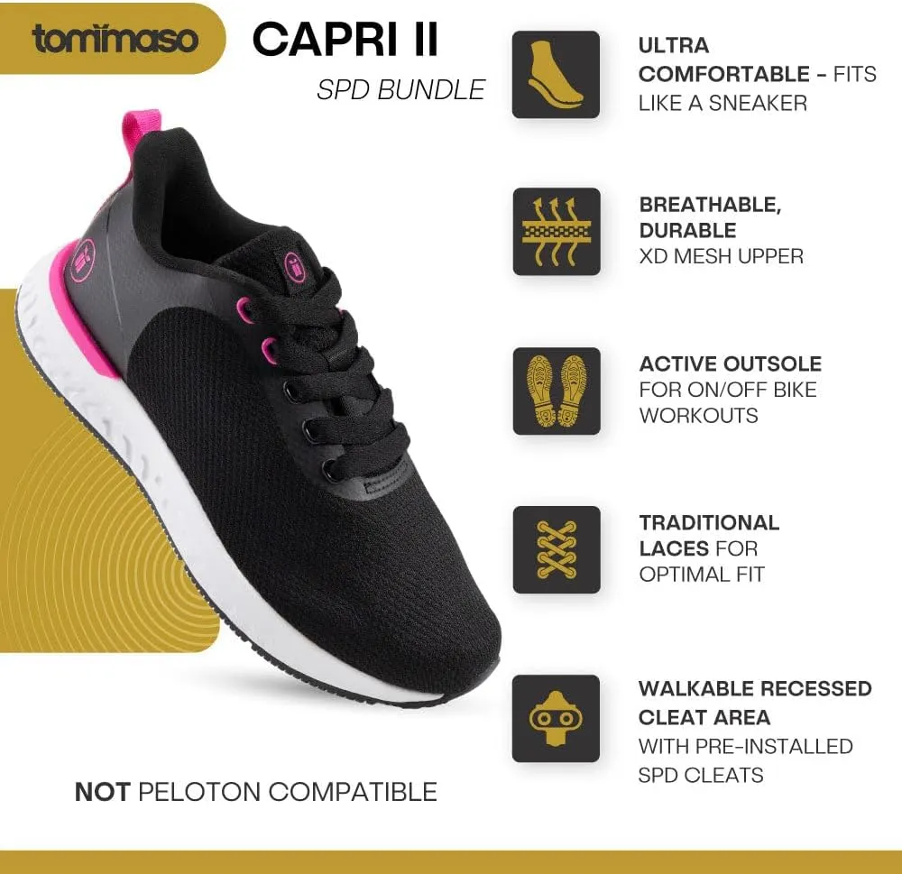Tommaso Cycling Shoes Women—Outdoor Cycling Shoes Women—Women Specialized Bike Shoes— Walkable Cycling Shoes—Women SPD Cycling Shoes—Indoor Cycling Shoes Women SPD—Peloton Shoes—SPD Cleat Installed