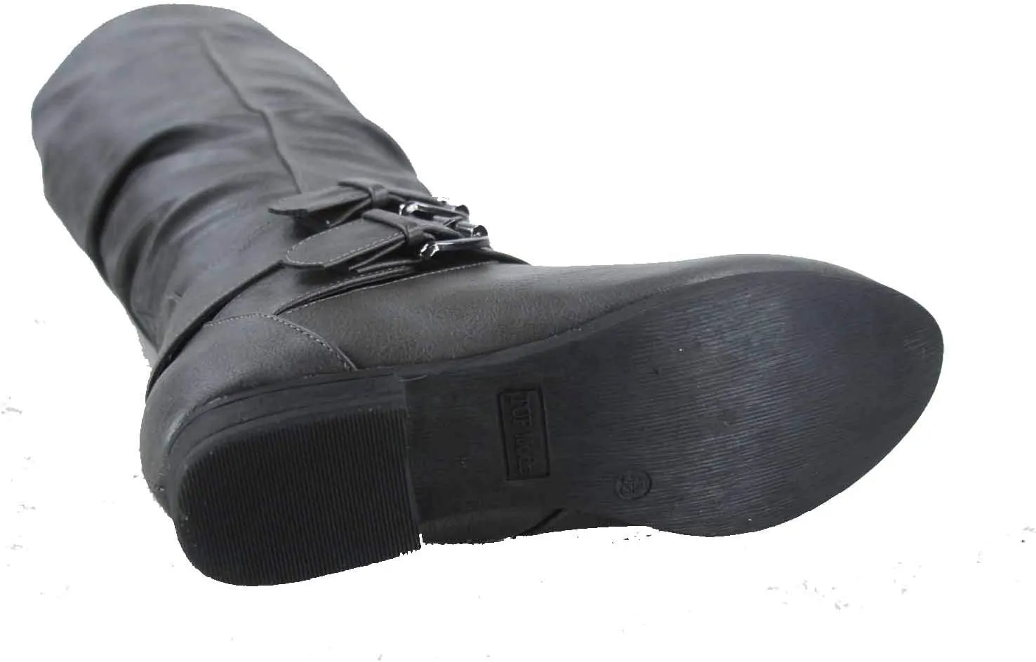 TOP Moda Coco-20 Women's Fashion Round Toe Low Heel Knee High Zipper Riding Boot Shoes