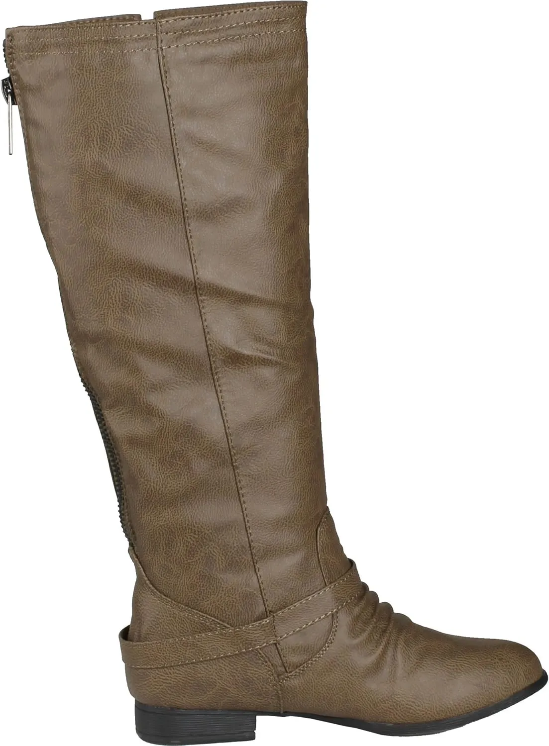 TOP Moda Coco-20 Women's Fashion Round Toe Low Heel Knee High Zipper Riding Boot Shoes