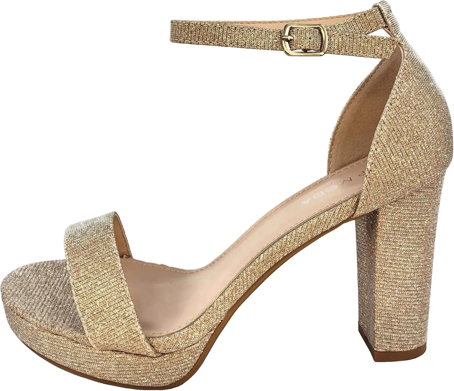 TOP Moda Platform High Heel Open Toe Dress Sandal Over The Toe Strap