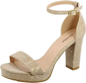 TOP Moda Platform High Heel Open Toe Dress Sandal Over The Toe Strap