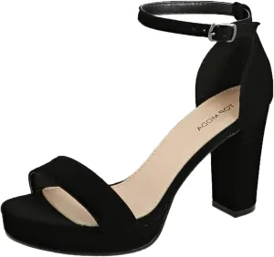 TOP Moda Platform High Heel Open Toe Dress Sandal Over The Toe Strap