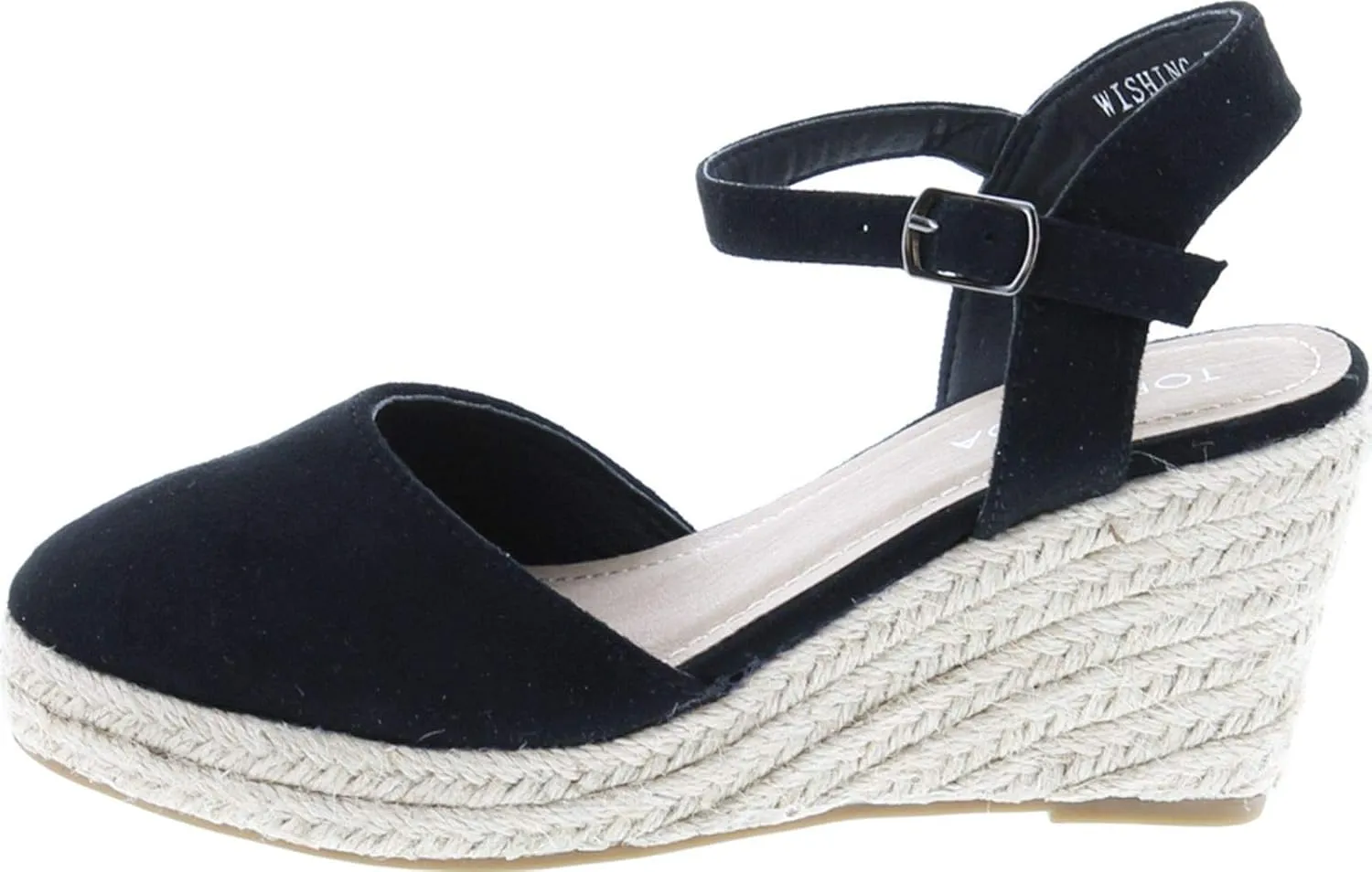 TOP Moda Wishing-5 Women's Closed Toe Buckle Strap Espedrilles Sandals