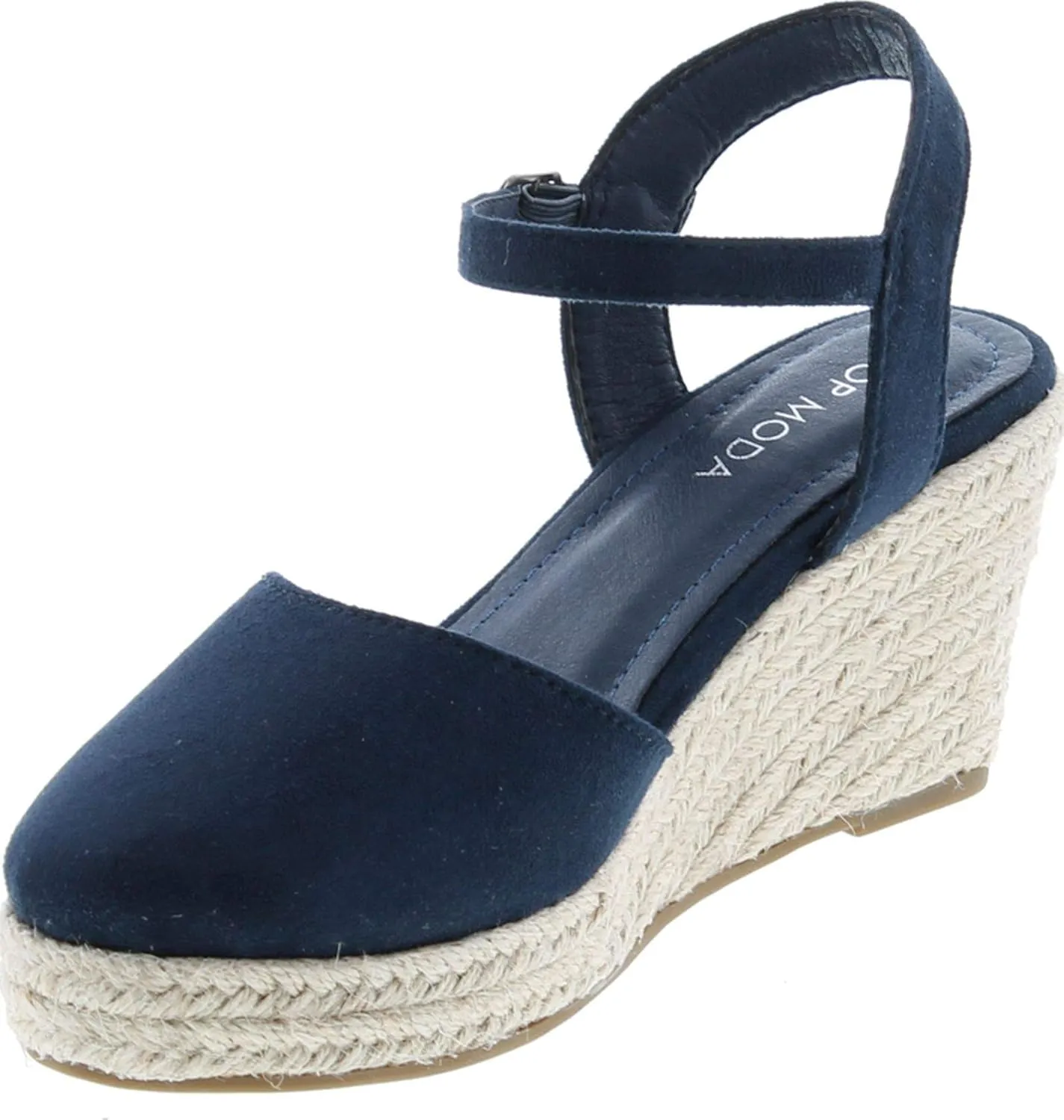 TOP Moda Wishing-5 Women's Closed Toe Buckle Strap Espedrilles Sandals