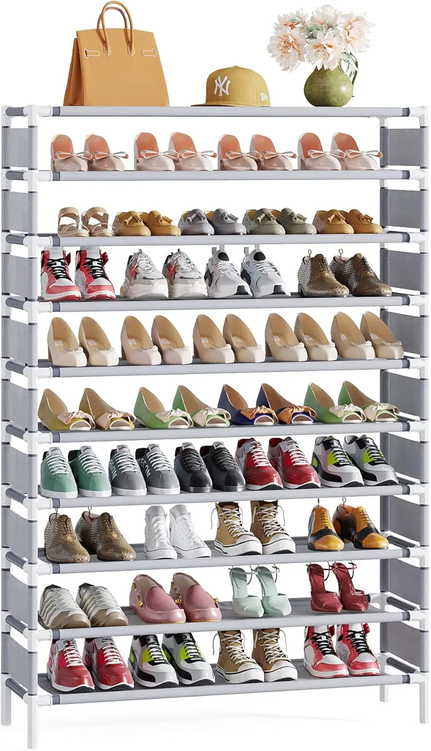 Tribesigns Upgraded 10 Tiers Shoe Rack, Large Capacity Shoe Shelf, Tall Shoe Organizer for 50 Pairs, Space Saving Shoe Storage Rack