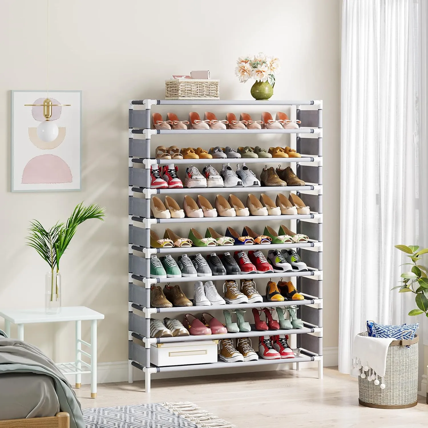 Tribesigns Upgraded 10 Tiers Shoe Rack, Large Capacity Shoe Shelf, Tall Shoe Organizer for 50 Pairs, Space Saving Shoe Storage Rack