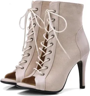 UTIKLIOU Women's Mesh Sandals Peep Toe High Top Sandals Lace Up Summer Boots Buckle Strap Party Sexy Pump Shoes Open toe