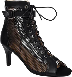 UTIKLIOU Women's Mesh Sandals Peep Toe High Top Sandals Lace Up Summer Boots Buckle Strap Party Sexy Pump Shoes Open Toe