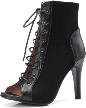 UTIKLIOU Women's Mesh Sandals Peep Toe High Top Sandals Lace Up Summer Boots Buckle Strap Party Sexy Pump Shoes Open toe