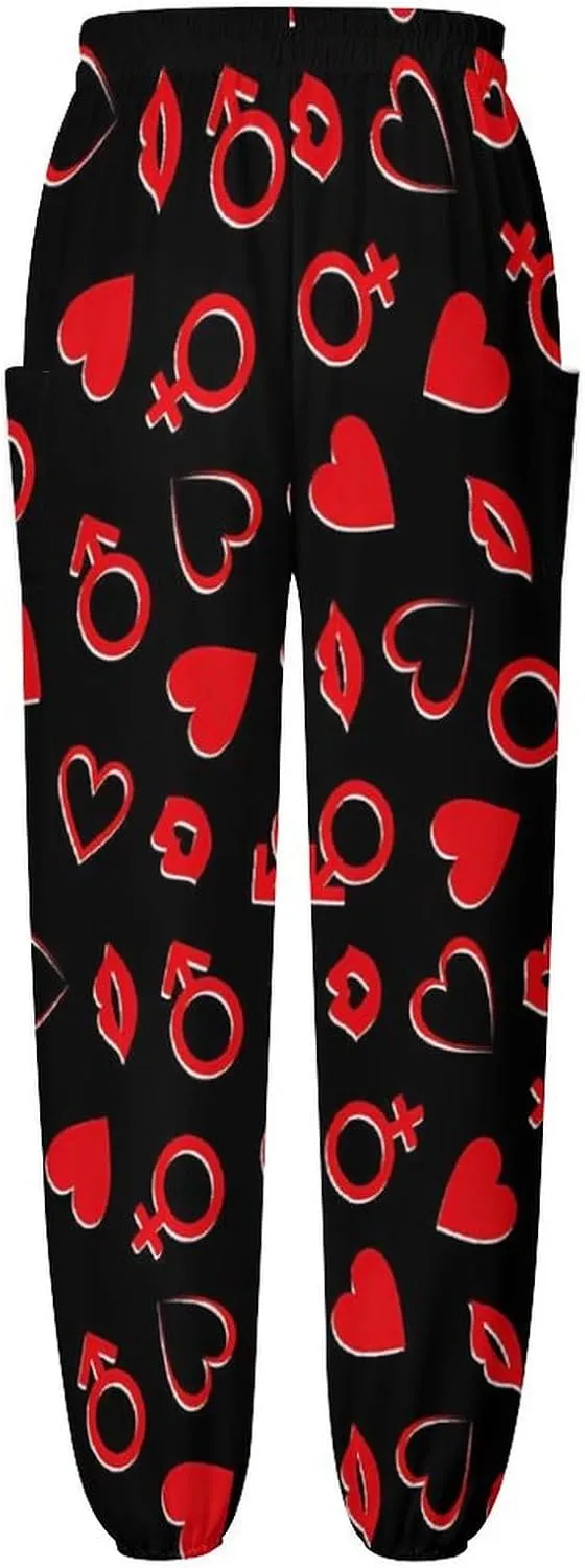 Valentines Day Print Yoga Bloomers Womans Hippie Harem Pant Beach Pants Elastic Gym Joggers Loose Casual Sweatpants
