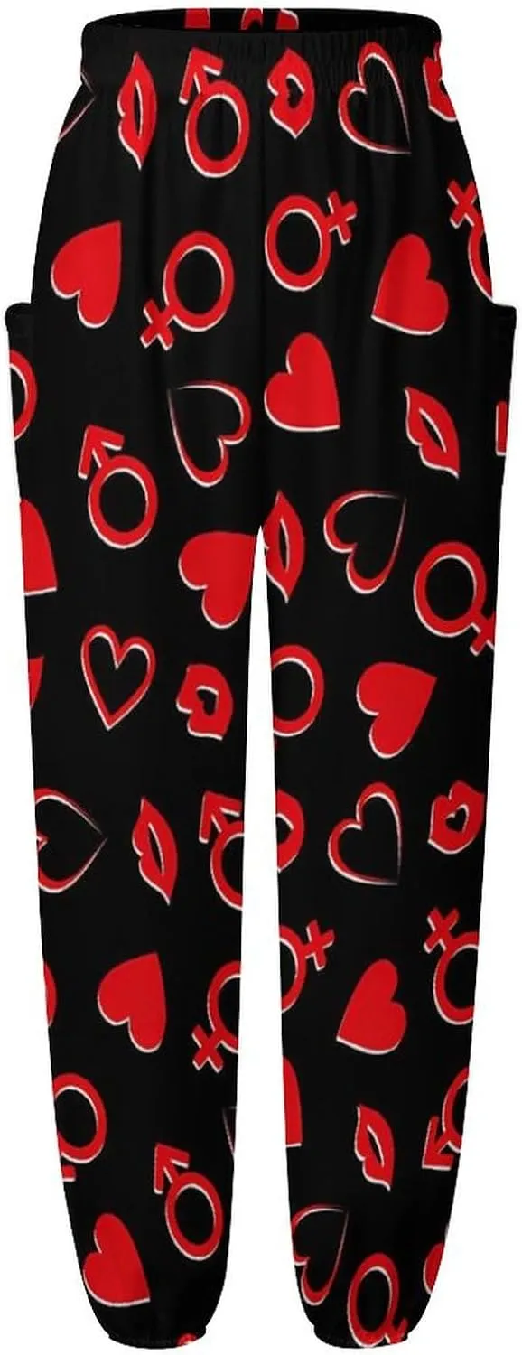 Valentines Day Print Yoga Bloomers Womans Hippie Harem Pant Beach Pants Elastic Gym Joggers Loose Casual Sweatpants