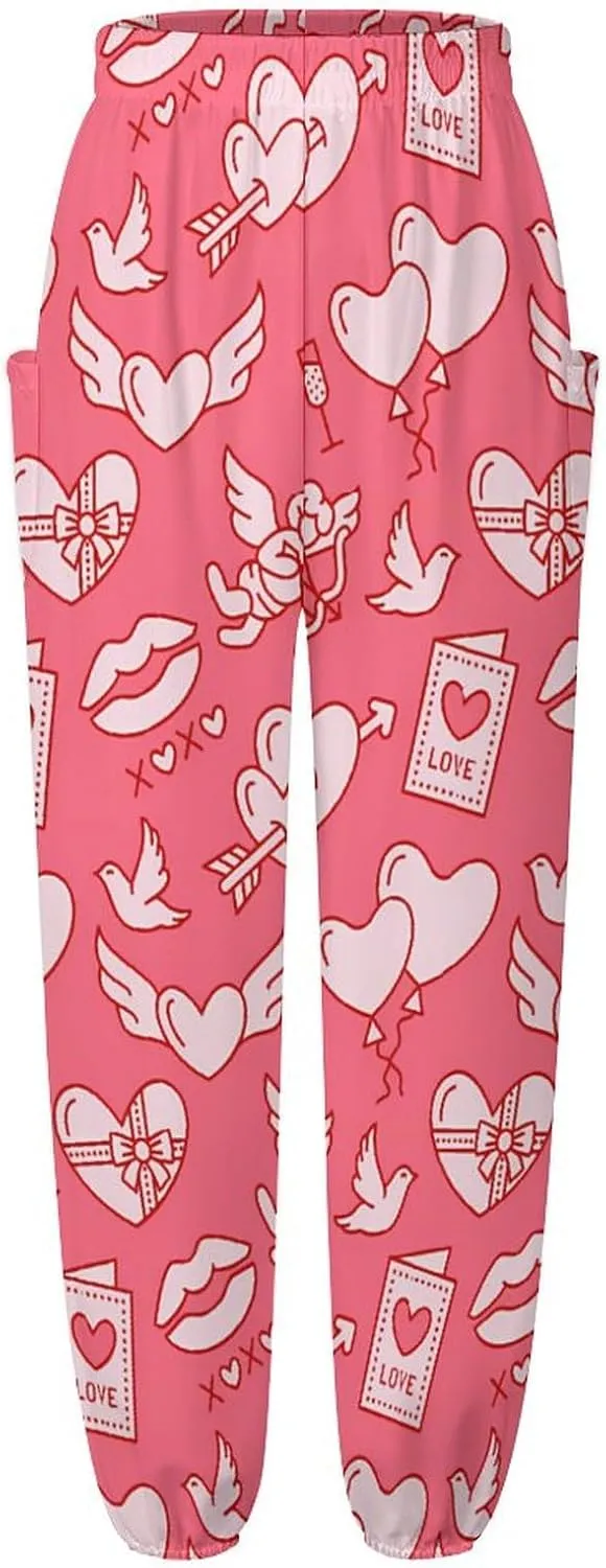 Valentines Day Print Yoga Bloomers Womans Hippie Harem Pant Beach Pants Elastic Gym Joggers Loose Casual Sweatpants