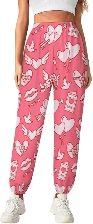 Valentines Day Print Yoga Bloomers Womans Hippie Harem Pant Beach Pants Elastic Gym Joggers Loose Casual Sweatpants
