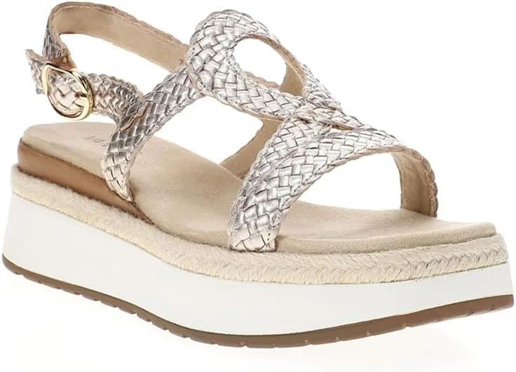 VANELi Womens Emalia Metallic Platform Casual Sandals Casual Low Heel 1-2" - Gold