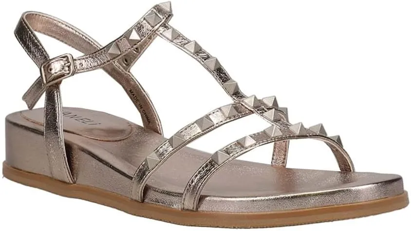VANELi Womens Midge Studded Slingback Dress Sandals Mid Heel 2-3" - Beige