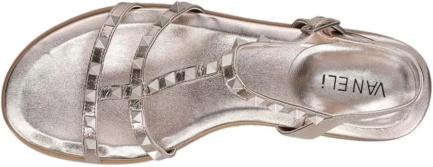 VANELi Womens Midge Studded Slingback Dress Sandals Mid Heel 2-3" - Beige