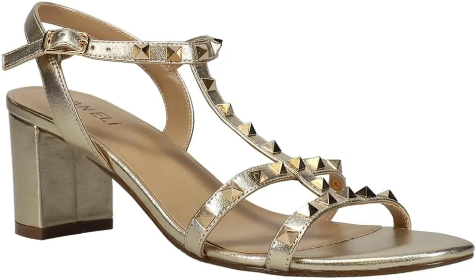 VANELi Womens Midge Studded Slingback Dress Sandals Mid Heel 2-3" - Beige