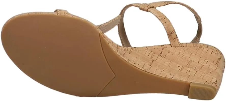 VANELi Womens Mohan T-Strap Casual Sandals Casual Mid Heel 2-3" - Beige