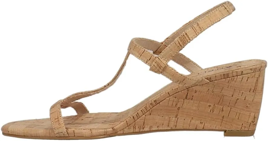 VANELi Womens Mohan T-Strap Casual Sandals Casual Mid Heel 2-3" - Beige