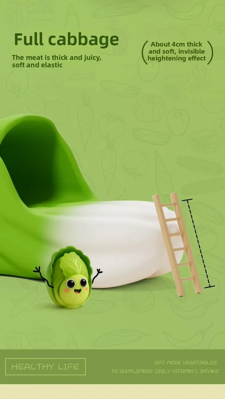 Vegetable Shape Women Summer Indoor Slippers Thick Sole Funny Bath Shower Non-Slip House Shoes for Home & Outdoor Use