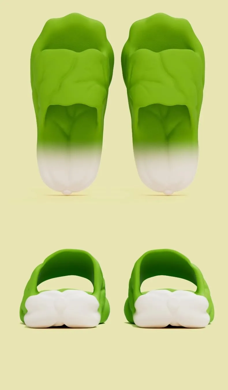 Vegetable Shape Women Summer Indoor Slippers Thick Sole Funny Bath Shower Non-Slip House Shoes for Home & Outdoor Use