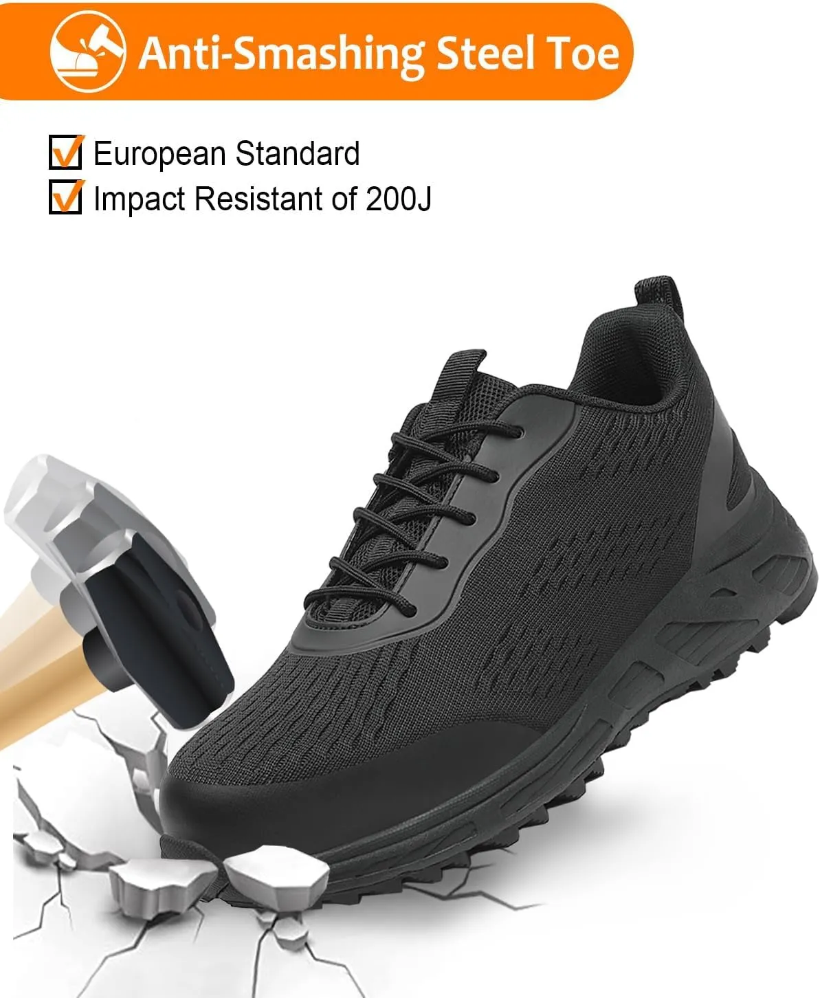 VikoViren Steel Toe Shoes for Men Women Comfy Lightweight Indestructible Non Slip Safety Work Sneakers Warehouse Industry Construction Shoes
